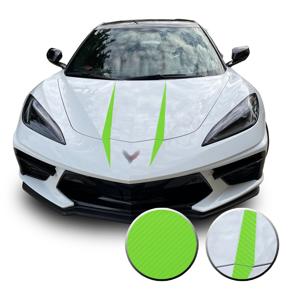 Hood Spears Graphic Overlay Vinyl Decal Compatible with Chevrolet Corvette C8 2020-2021