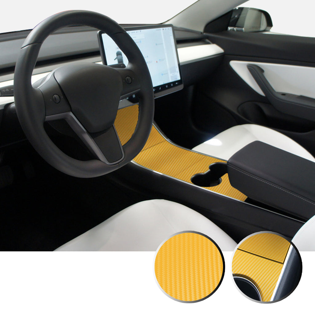 Center Console Vinyl Decal Overlay Trim Wrap Compatible with and Fits Model 3 2017-2020