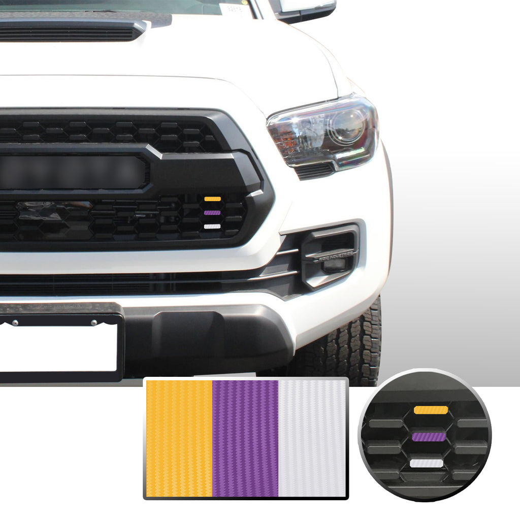 Front Grille 3 Color Vinyl Wrap Decal Compatible with Tacoma TRD Pro 2016-2020