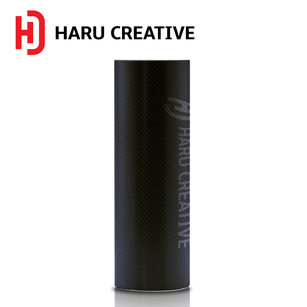 Black 4D Carbon Fiber Vinyl Wrap - Adhesive Decal Sheet Film Roll - Haru Creative 4D Carbon Fiber