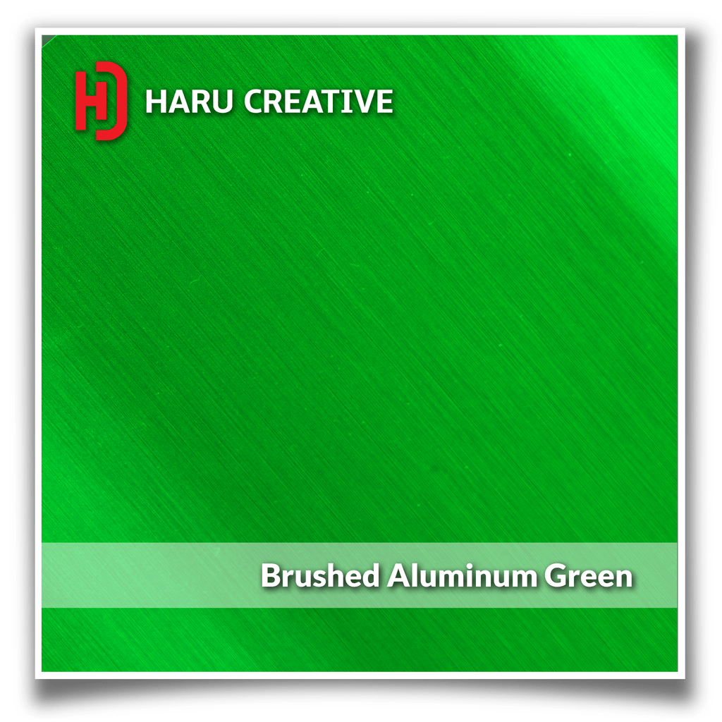 Green Brushed Aluminum Vinyl Wrap - Adhesive Decal Film Sheet Roll - Haru Creative Brushed Aluminum
