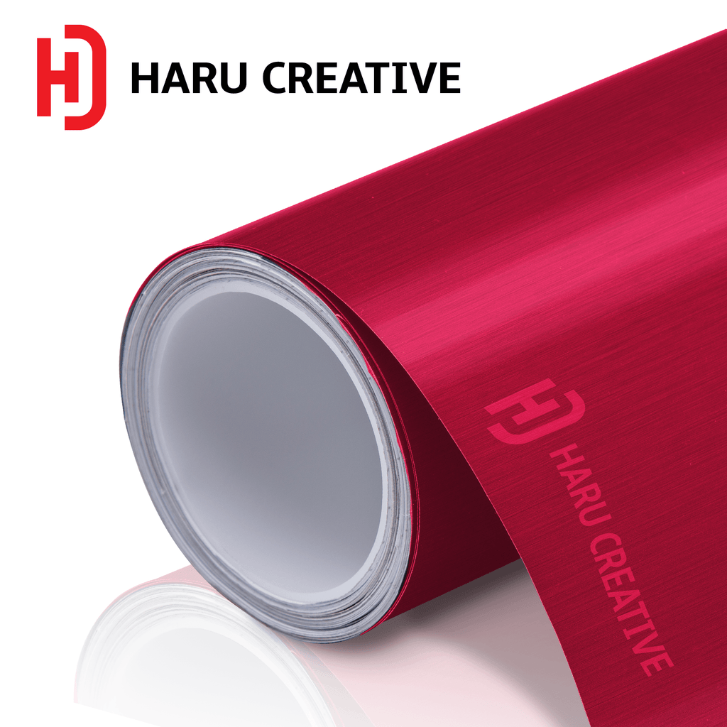 Pink Brushed Aluminum Vinyl Wrap - Adhesive Decal Film Sheet Roll - Haru Creative Brushed Aluminum