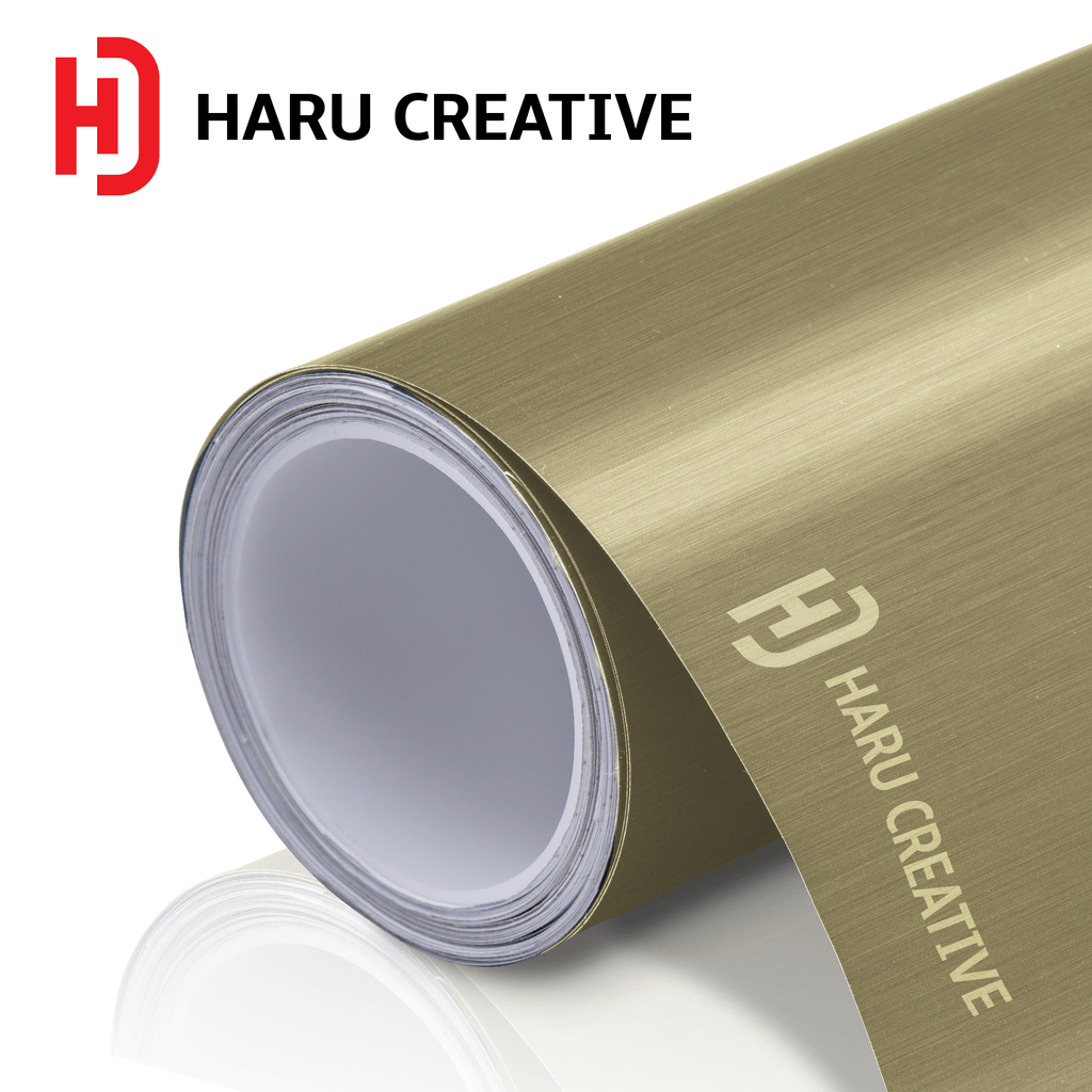 Sand Copper Brushed Aluminum Vinyl Wrap - Adhesive Decal Film Sheet Roll - Haru Creative Brushed Aluminum