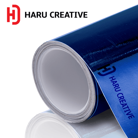 Blue Chrome Vinyl Wrap - Adhesive Decal Film Sheet Roll - Haru Creative Chrome