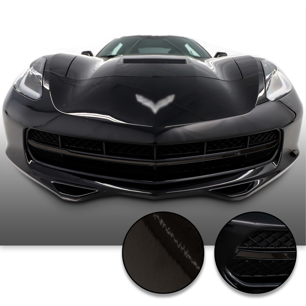 Chrome Delete Grille Overlay Vinyl Wrap Kit Compatible with and Fits Corvette C7 2014-2019