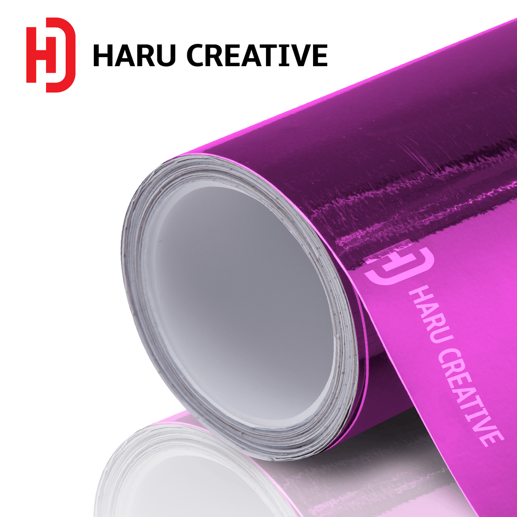 Pink Chrome Vinyl Wrap - Adhesive Decal Film Sheet Roll - Haru Creative Chrome