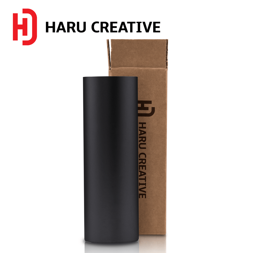 Black Matte Vinyl Wrap - Adhesive Decal Film Sheet Roll - Haru Creative Matte
