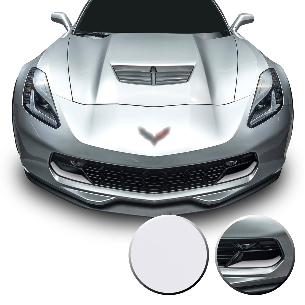 Front Grille Brake Scoop Accent Vinyl Decal Overlay Wrap Compatible with Corvette C7 Z06 Grand Sport 2014-2019