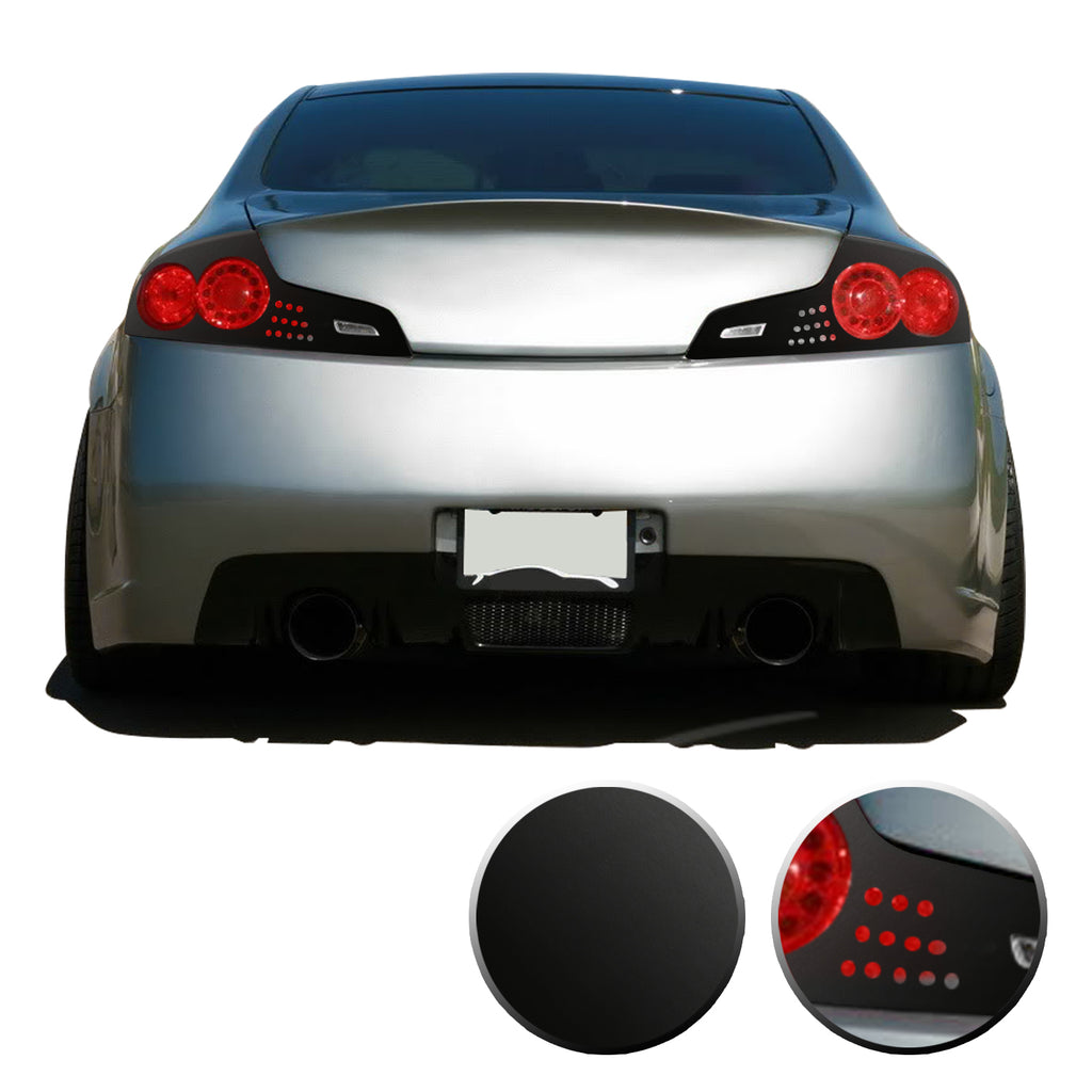 Taillight Overlay Vinyl Decal Precut Trim Compatible with and Fits Infiniti G35 GTR Coupe 2006 2007 - Black